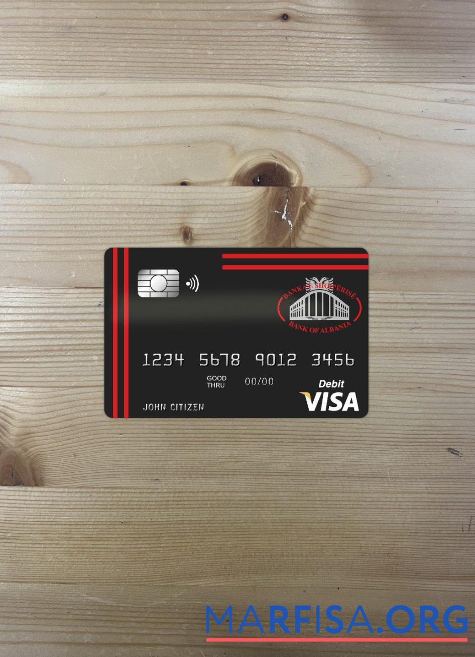 Blank Albania Bank of Albania bank visa card photolook front template